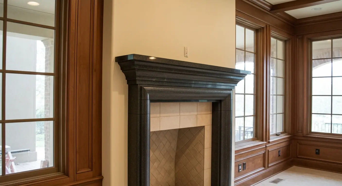 Stone mantel installation