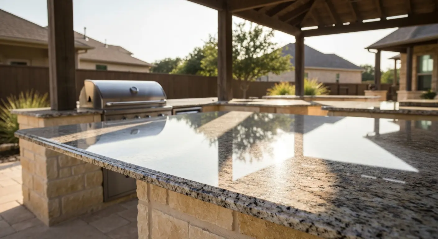 Outdoor kitchen countertop installation