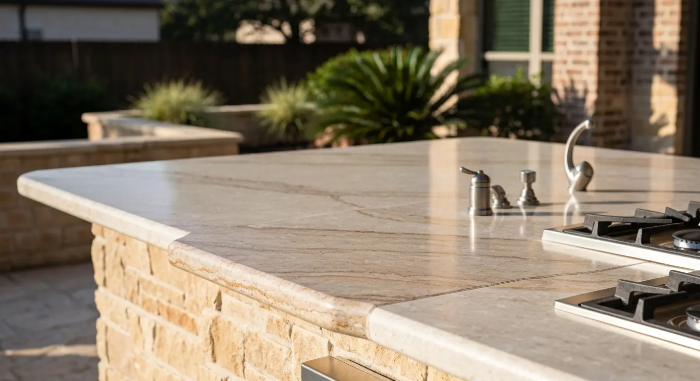 Quartzite outdoor kitchen countertop
