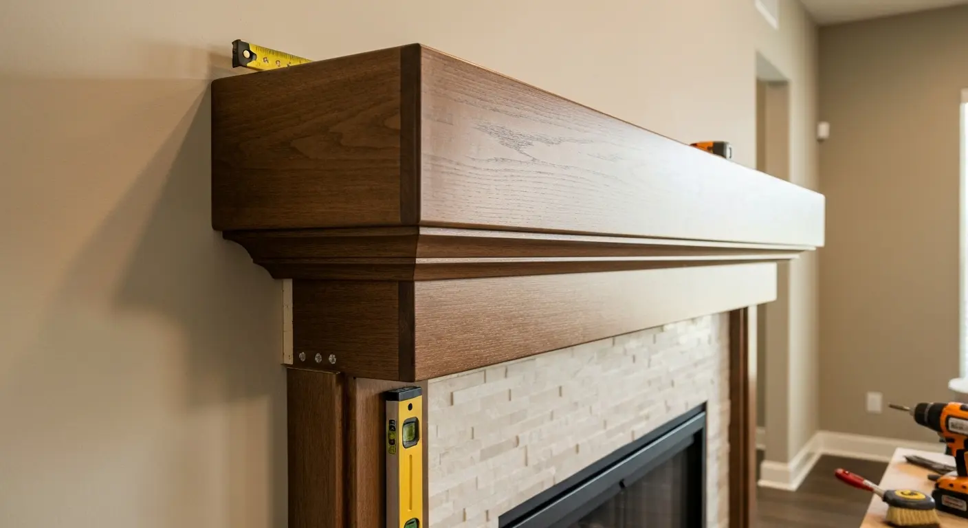 Wood mantel installation