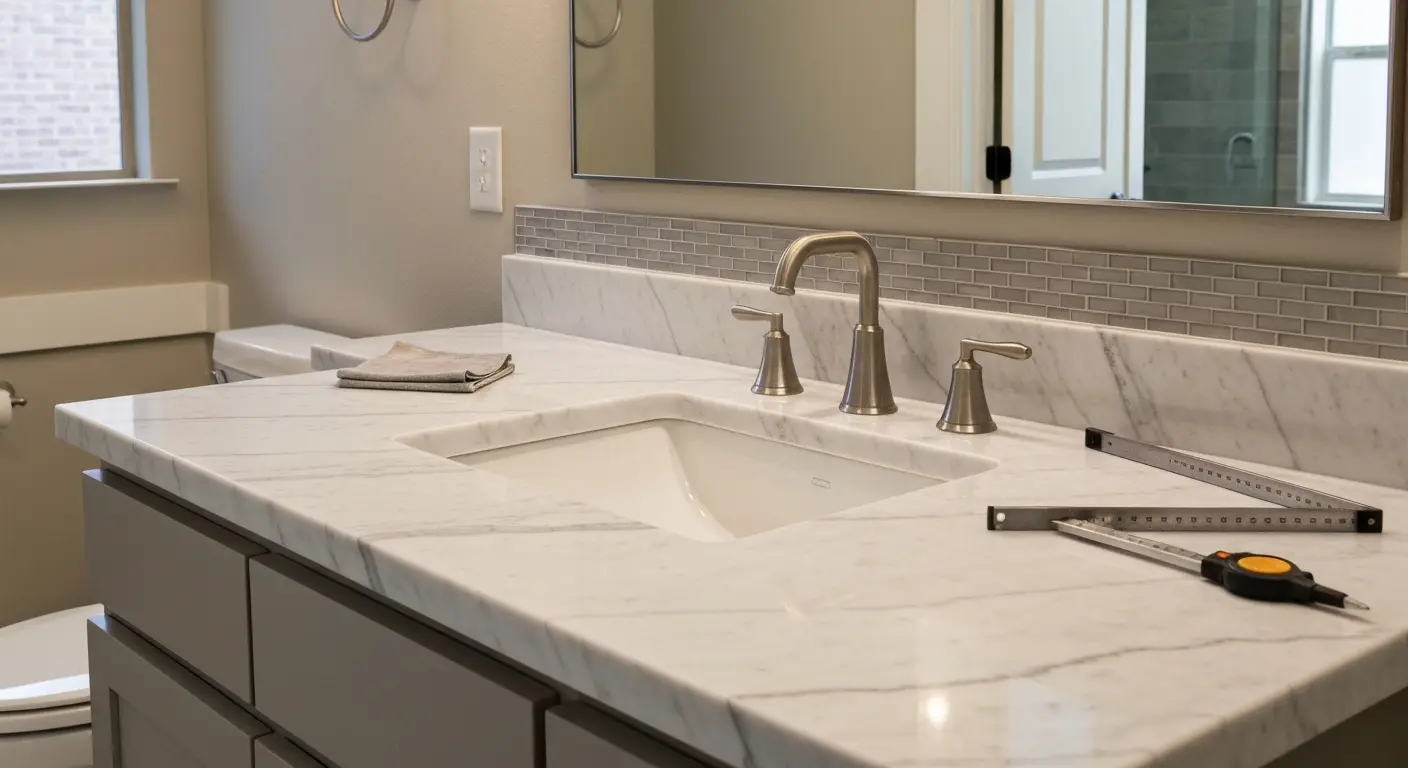 Luxury marble bathroom countertop