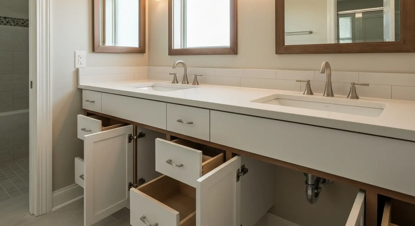 Double sink master bath vanity