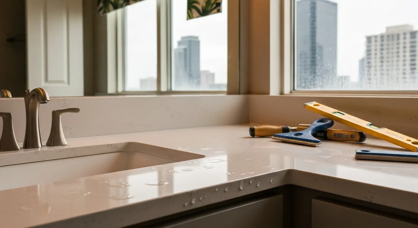 Bathroom countertop installation near Discovery Green