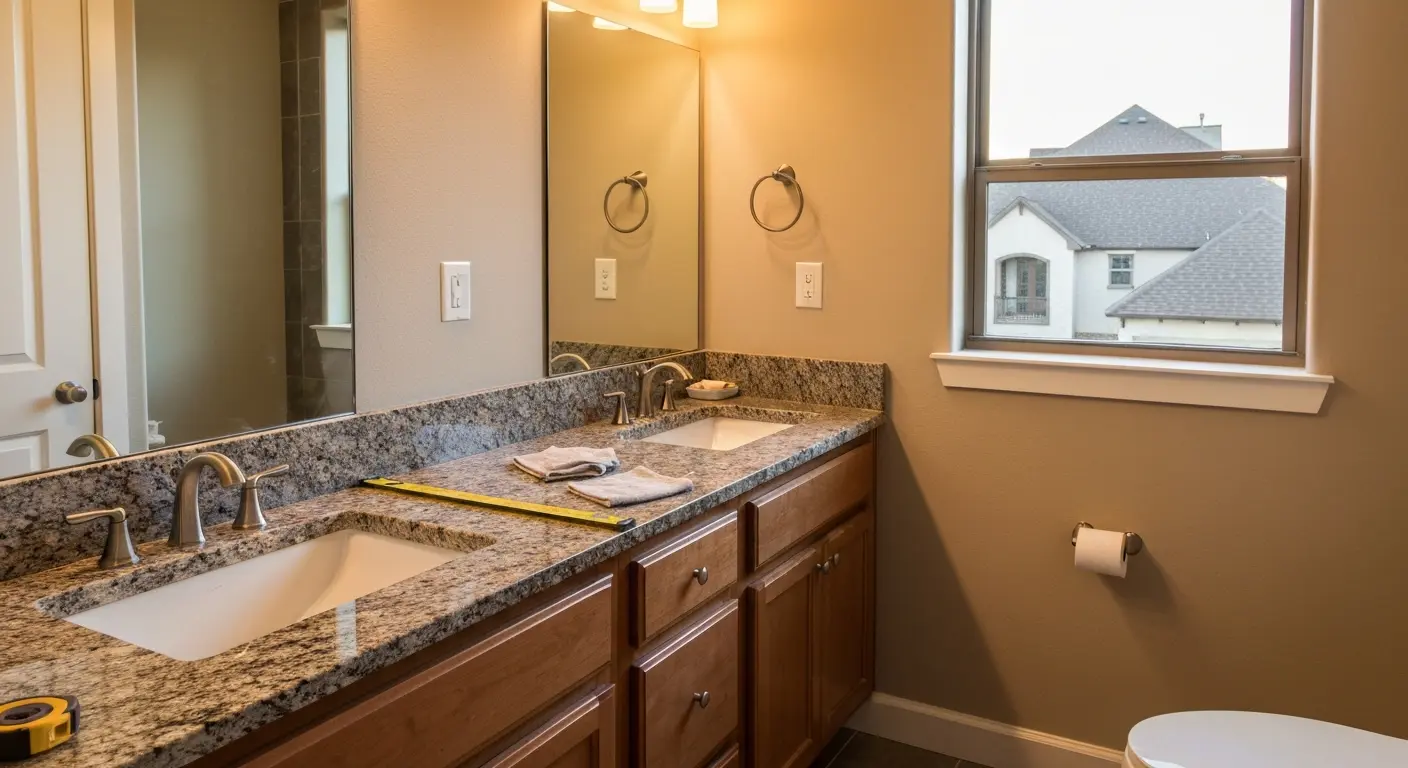 Bathroom vanity countertop renovation