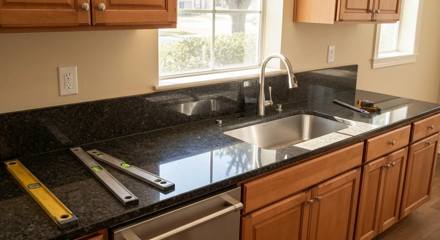 Kitchen countertop installation project