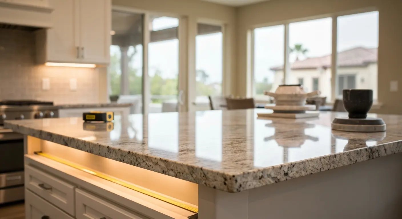 Custom kitchen countertop installation