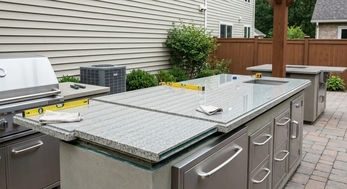Outdoor kitchen countertops