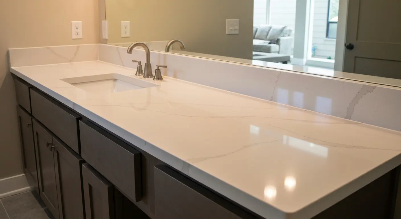 Quartz bathroom countertop