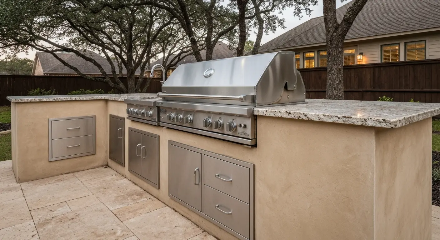 Grill island installation