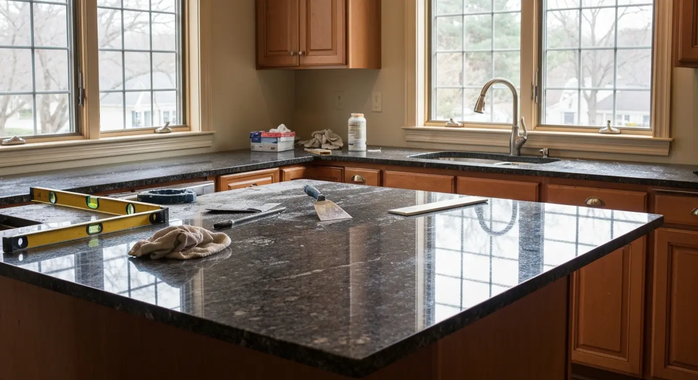 Kitchen countertop installation