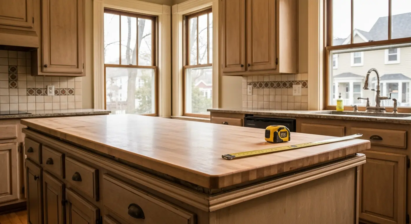 Vintage kitchen remodeling with new countertop