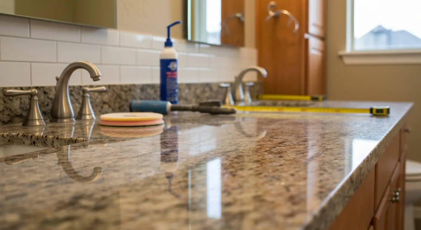 Granite bathroom countertop
