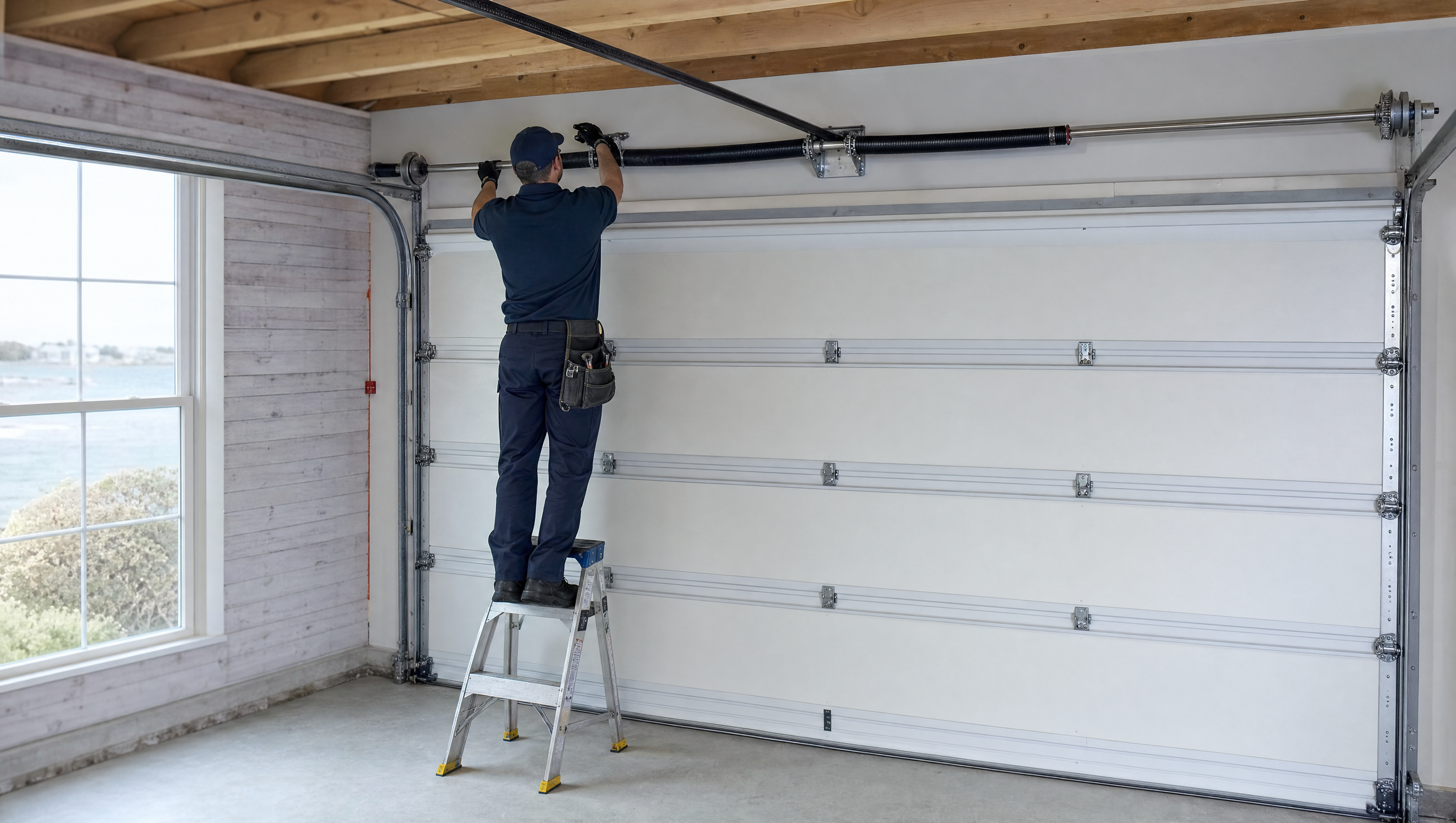 Broken garage door spring replacement in Beverly, MA