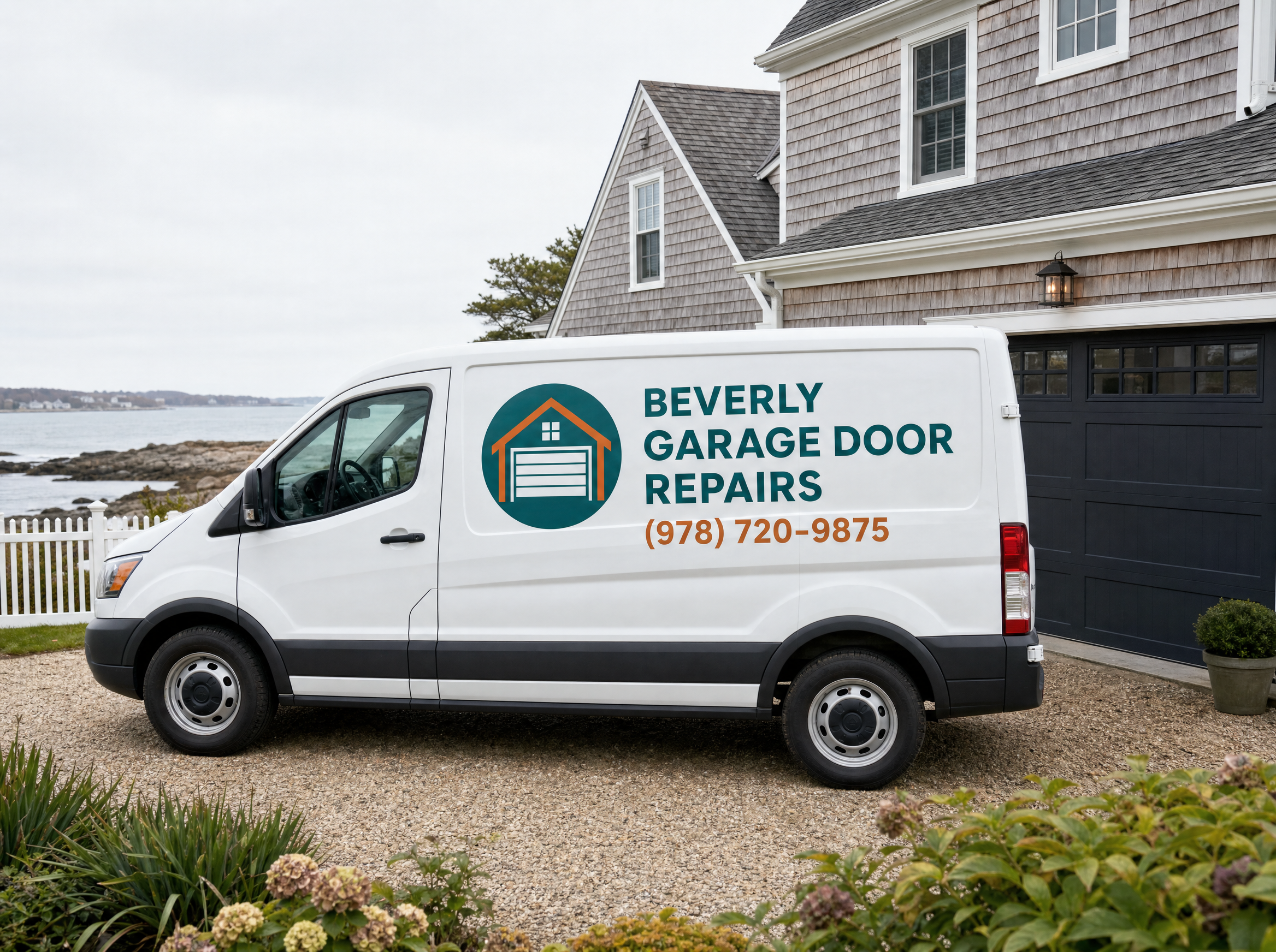 Beverly Garage Door Repairs branded service van on the North Shore