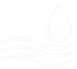 White water drop and wave icon on transparent background