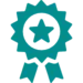 Award ribbon icon symbolizing trusted quality and recognition by industry leaders.