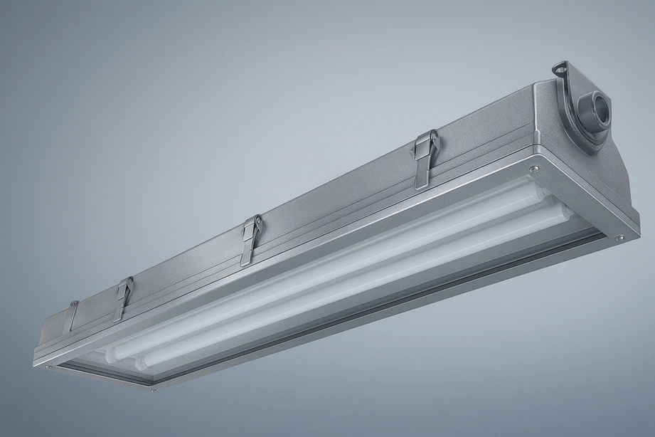 IR3 marine linear LEDs along passages and workstations, corrosion resistant housings.