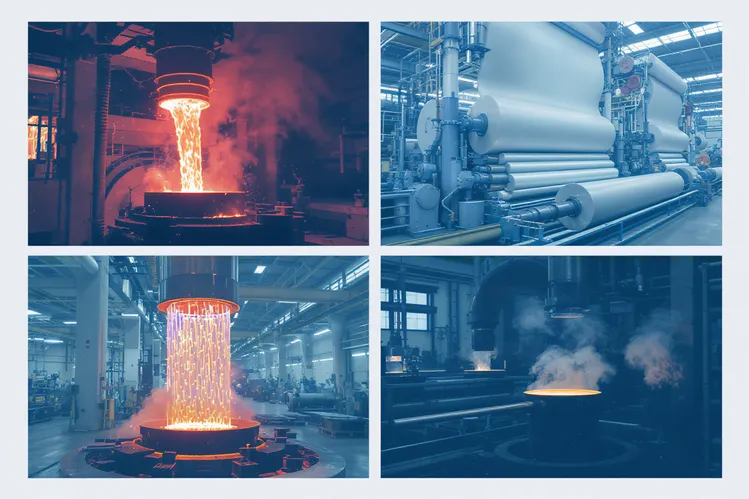 High temperature LED lighting applications—steel mill ladle pour, paper mill calender stack, hot process bays—reliable lighting for 80–150 °C industrial environments.