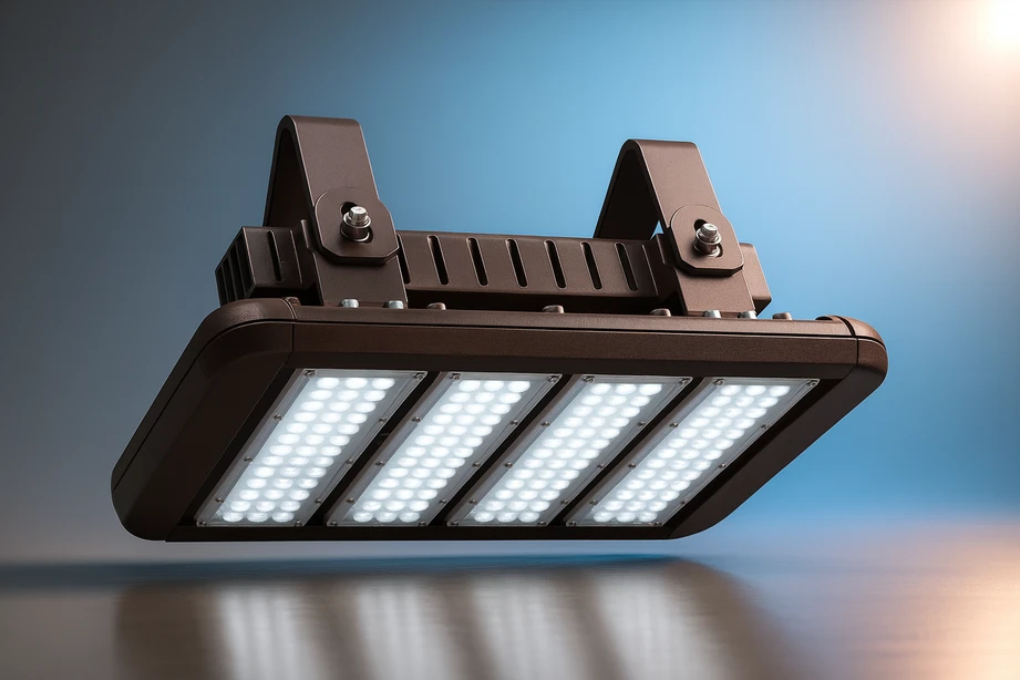EDGE Series High Temperature LED Flood and High Bay Light with remote driver, rated up to 100°C (212°F), IP66 waterproof, durable aluminum housing, wide and narrow beam options, energy-efficient industrial LED lighting for factories, furnaces, and extreme heat environments.