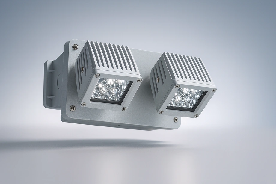 HPRL Series high performance remote LED emergency heads with polycarbonate housing, ideal for industrial corridors and outdoor hazardous locations.