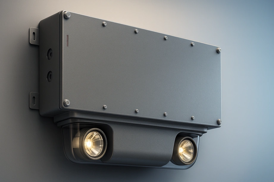 Survive-All SVH Series Class I Division 2 emergency LED light with rugged housing and dual adjustable LED heads for hazardous locations.