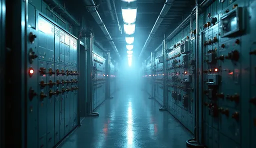 Mechanical corridor illuminated by C1D2 linear LEDs with corridor optics for faster inspections.