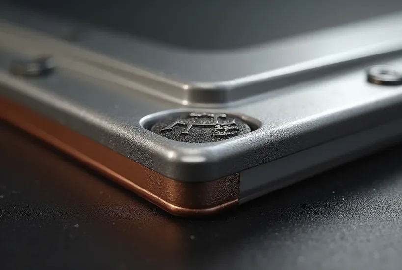IP66 raised marking on sealed LED enclosure with visible gasket.