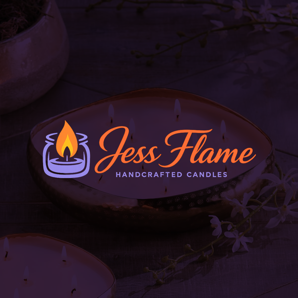 Jess Flame candles in the studio