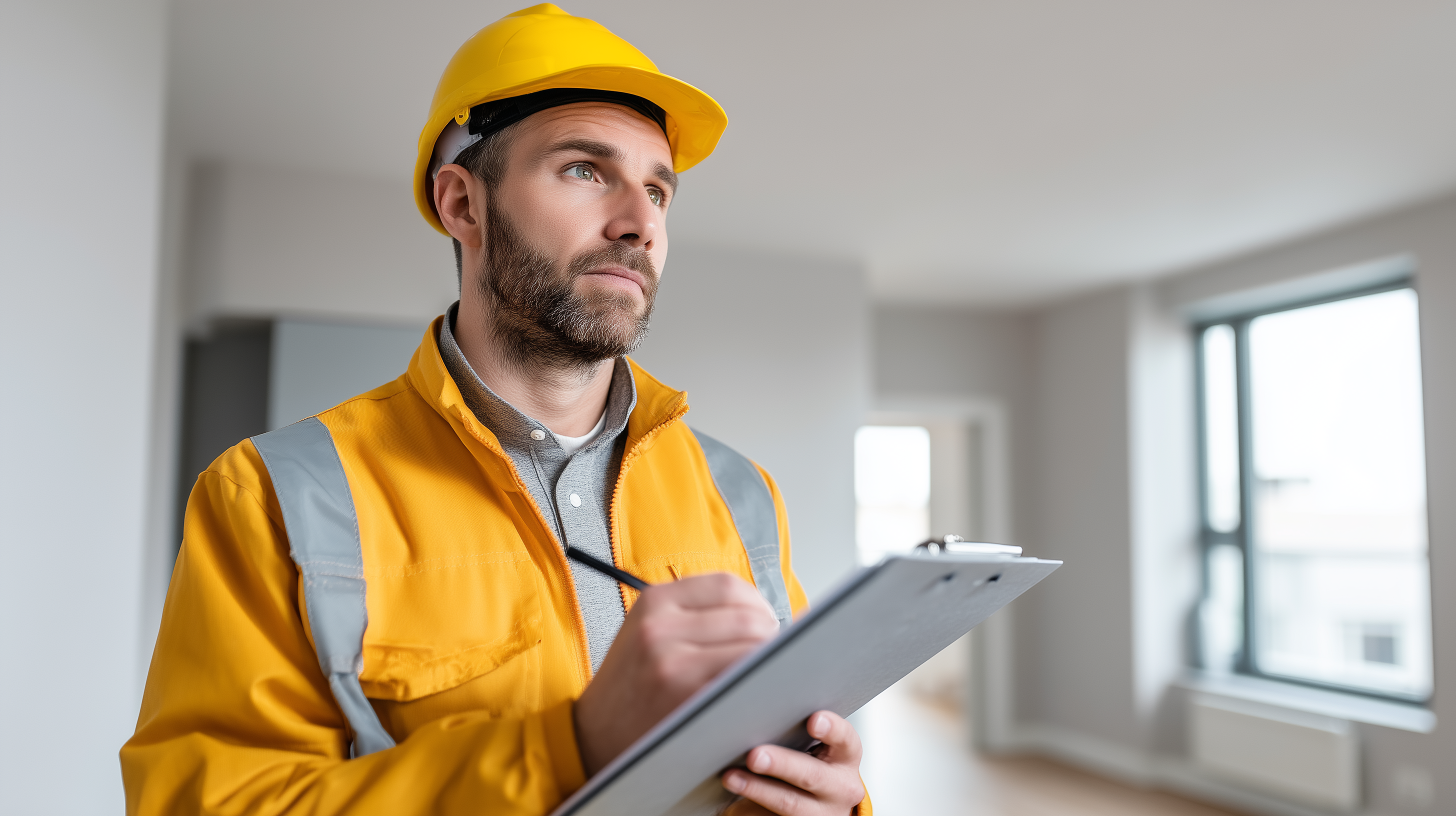 A contractor reviews a job estimate on-site — every number on that clipboard matters.