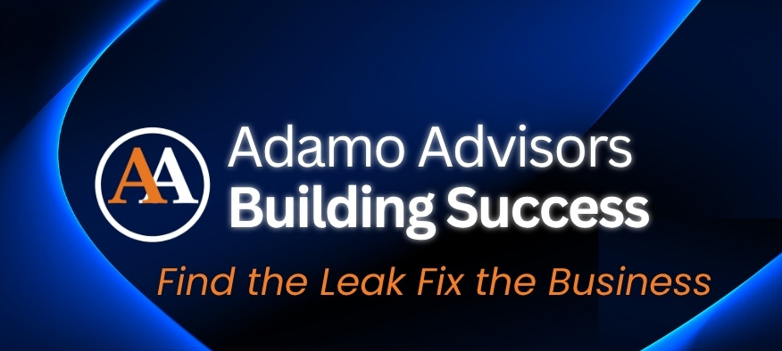 Adamo Advisors Branded logo and tagline "Find the Leak, Fix the Business"