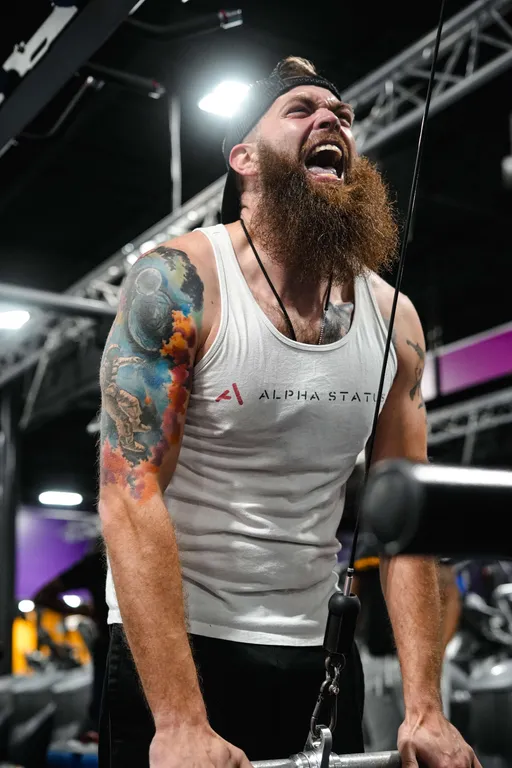 Mike Poarch mid-set in the gym