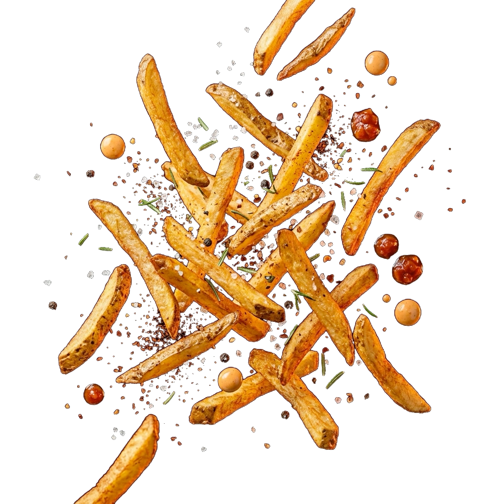 Floating Crispy Golden Fries