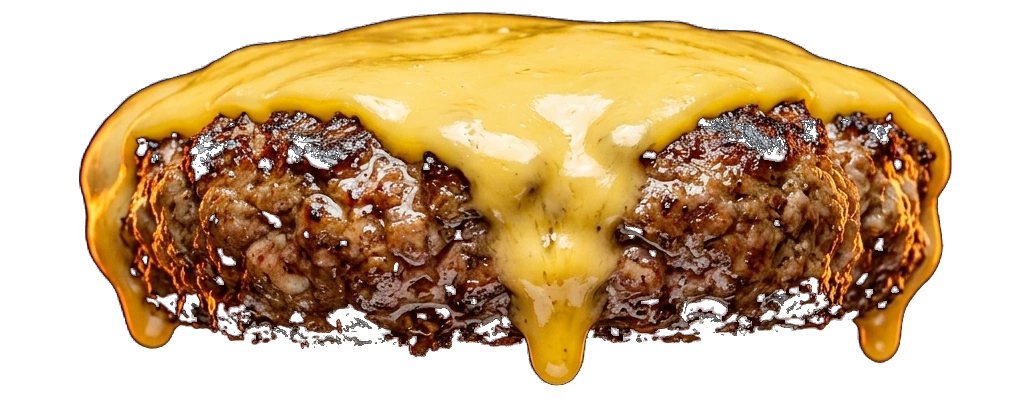 Flame-Grilled Beef Patty with Melted American Cheese