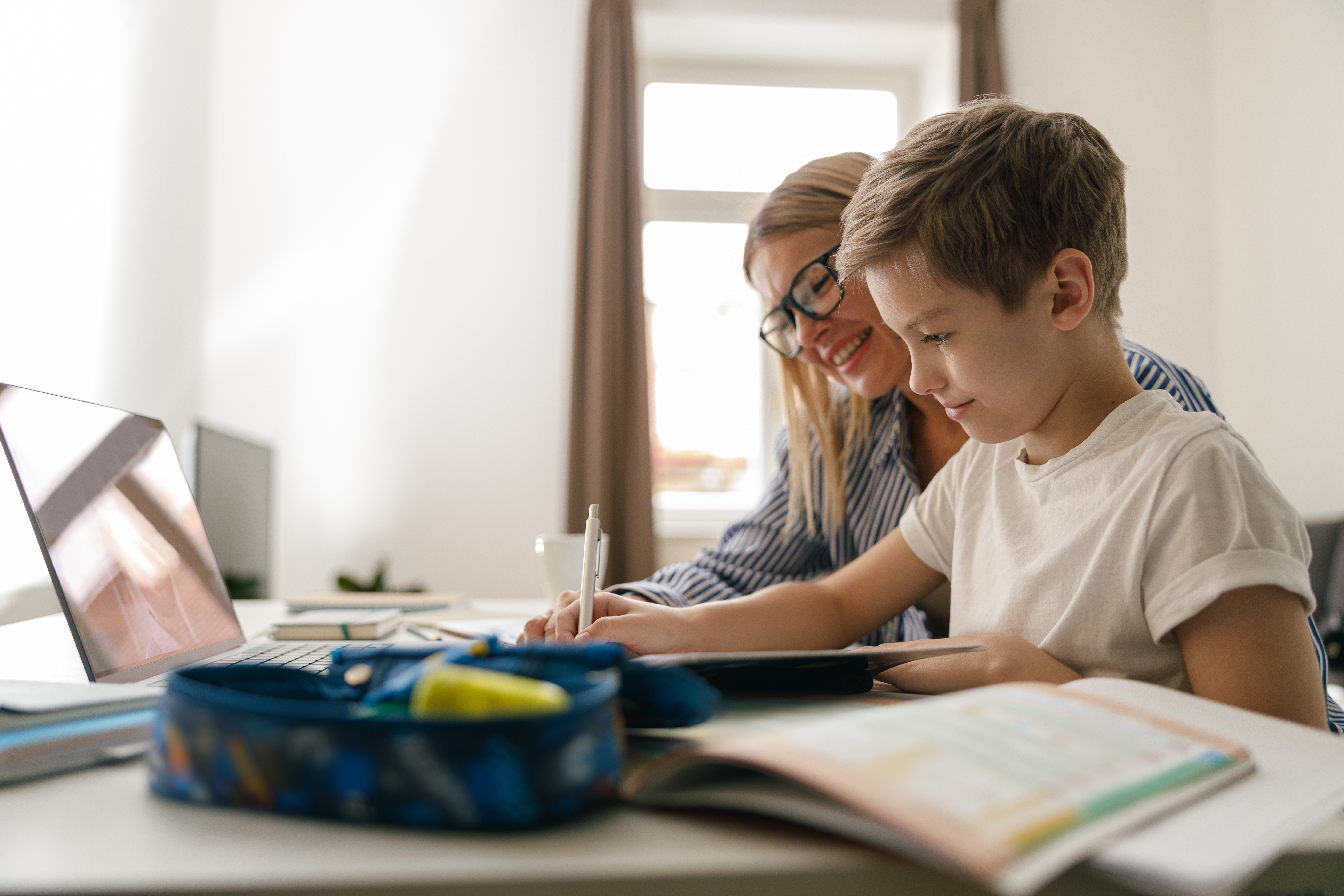 Children engaged in learning with an educator