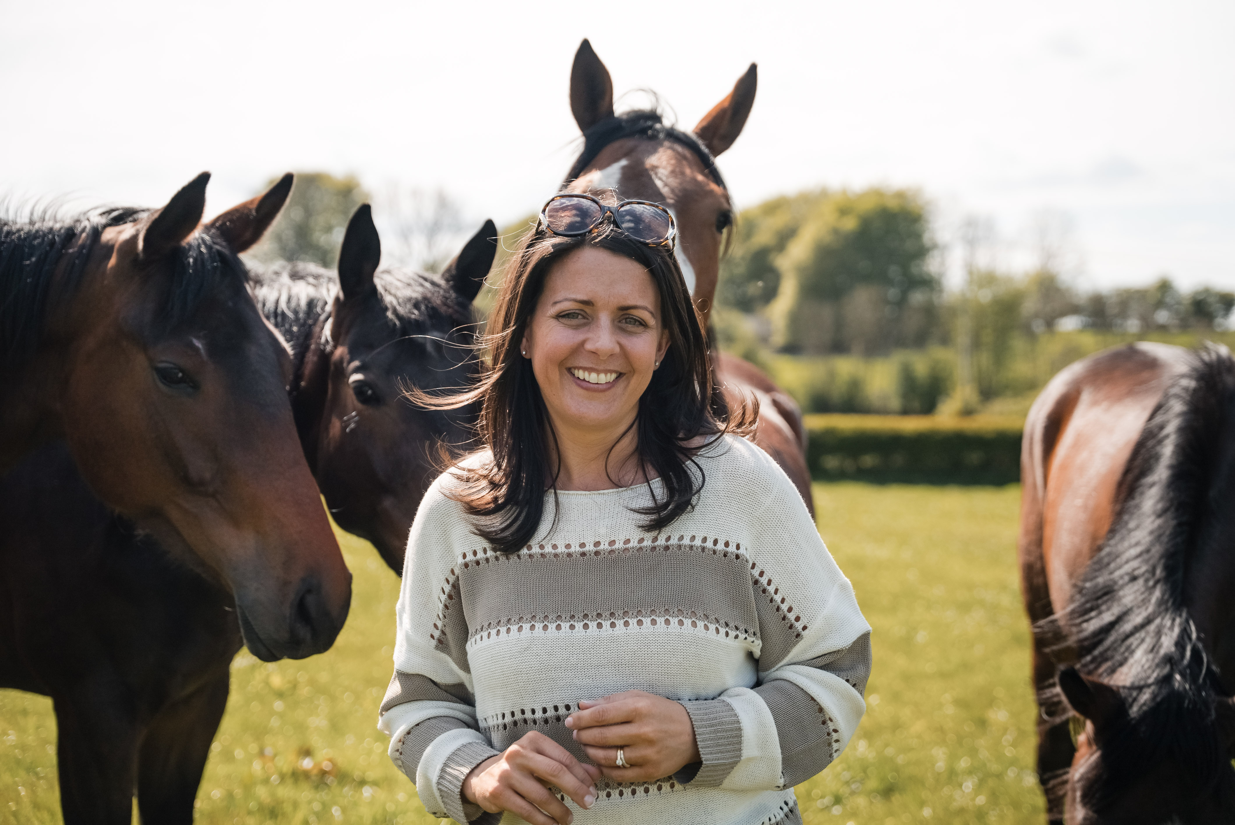 Maeve Ferguson on her horse farm in Northern Ireland