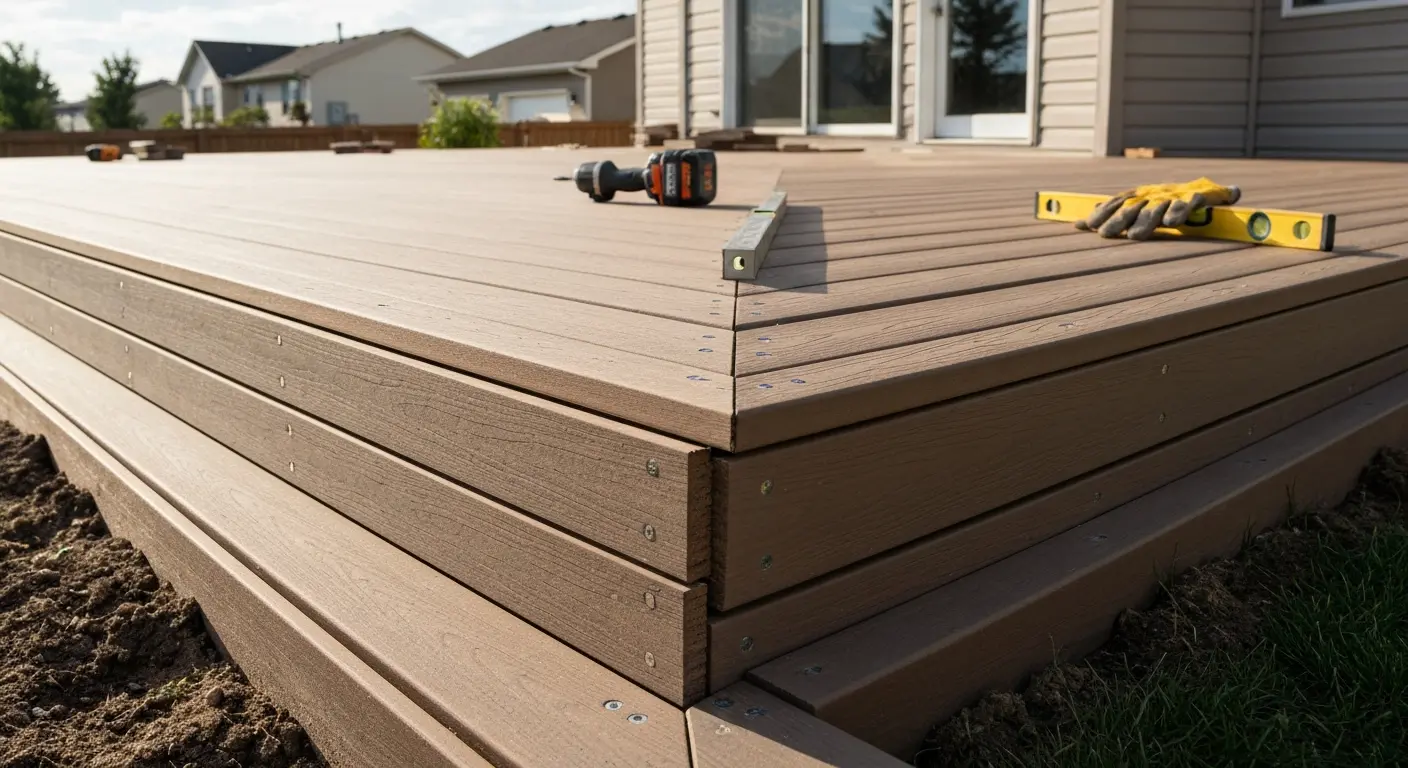 Composite decking installation