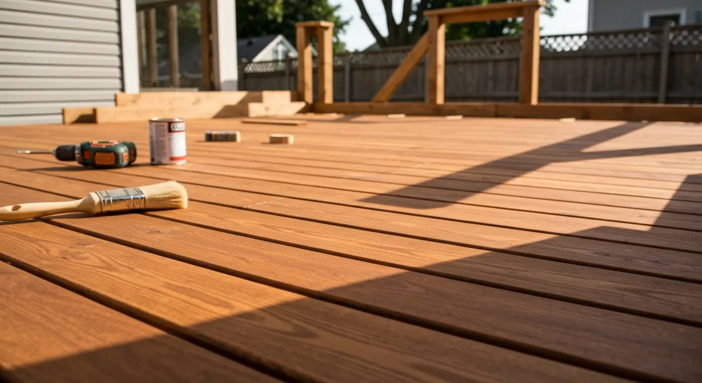 Deck repair work in progress