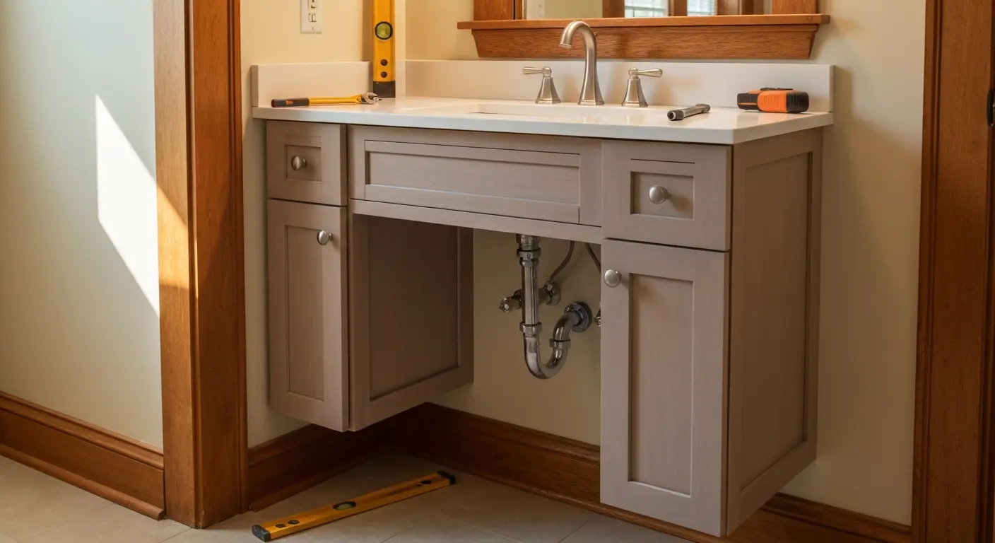 Bathroom vanity installation
