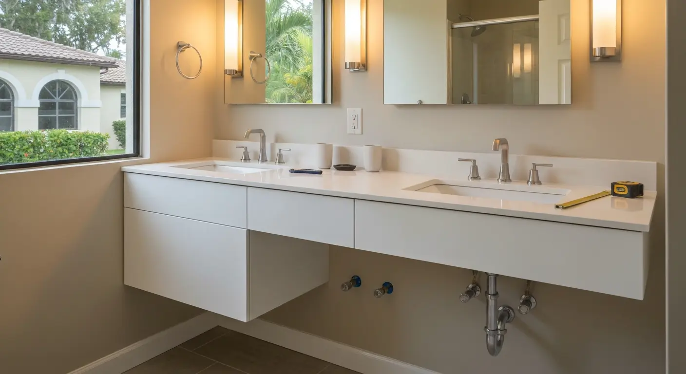 Bathroom vanity installation