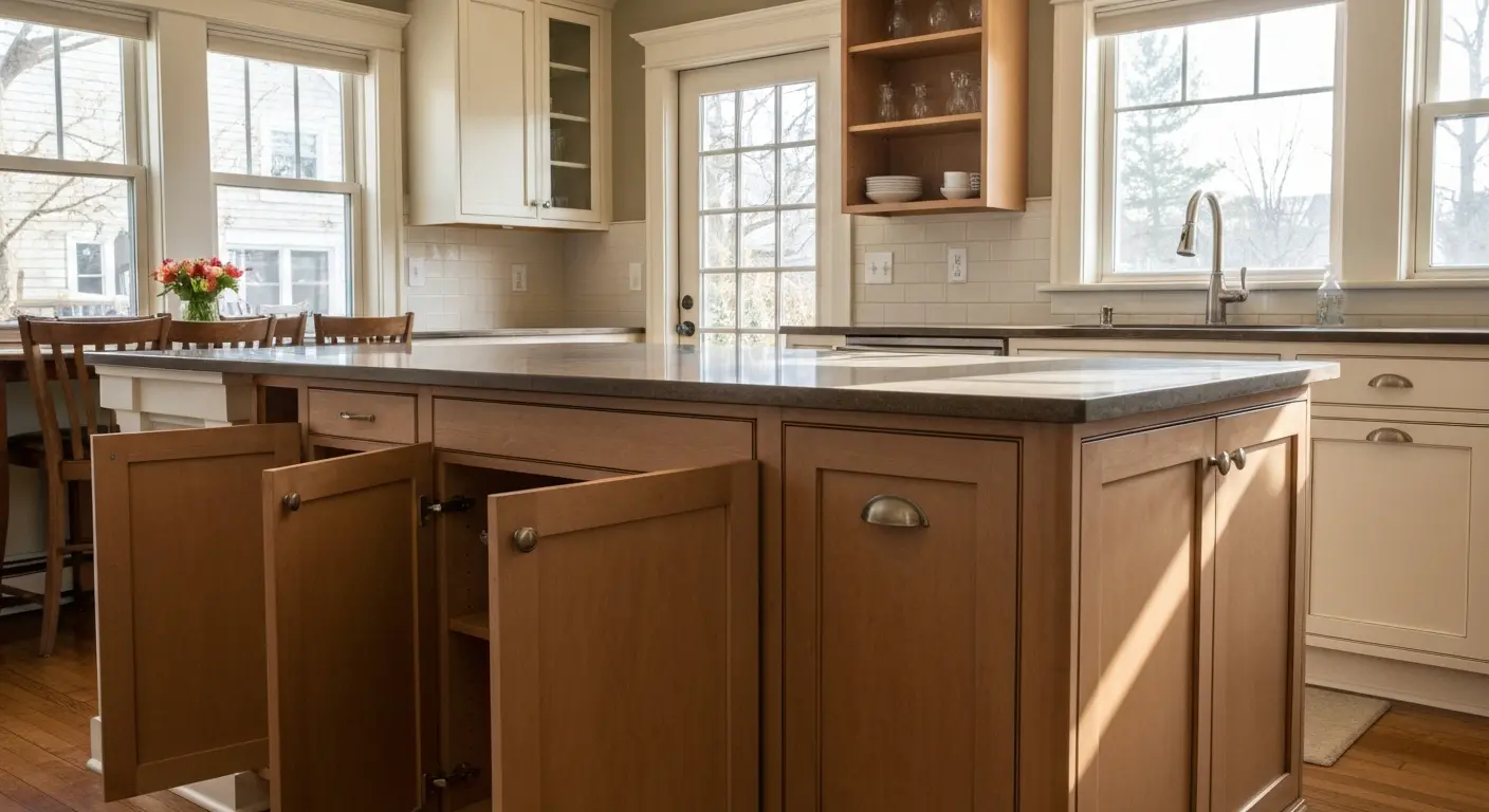 Custom kitchen cabinet installation in Lowell
