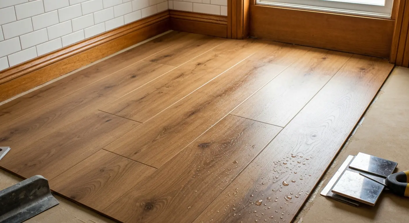 Luxury vinyl bathroom flooring