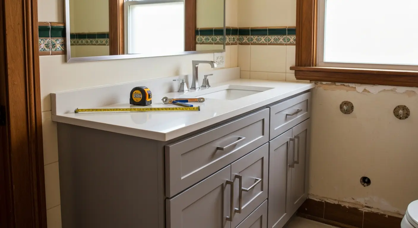 Bathroom vanity installation