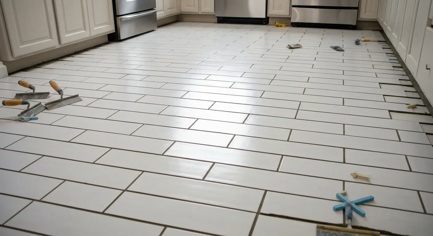 Tile kitchen flooring installation