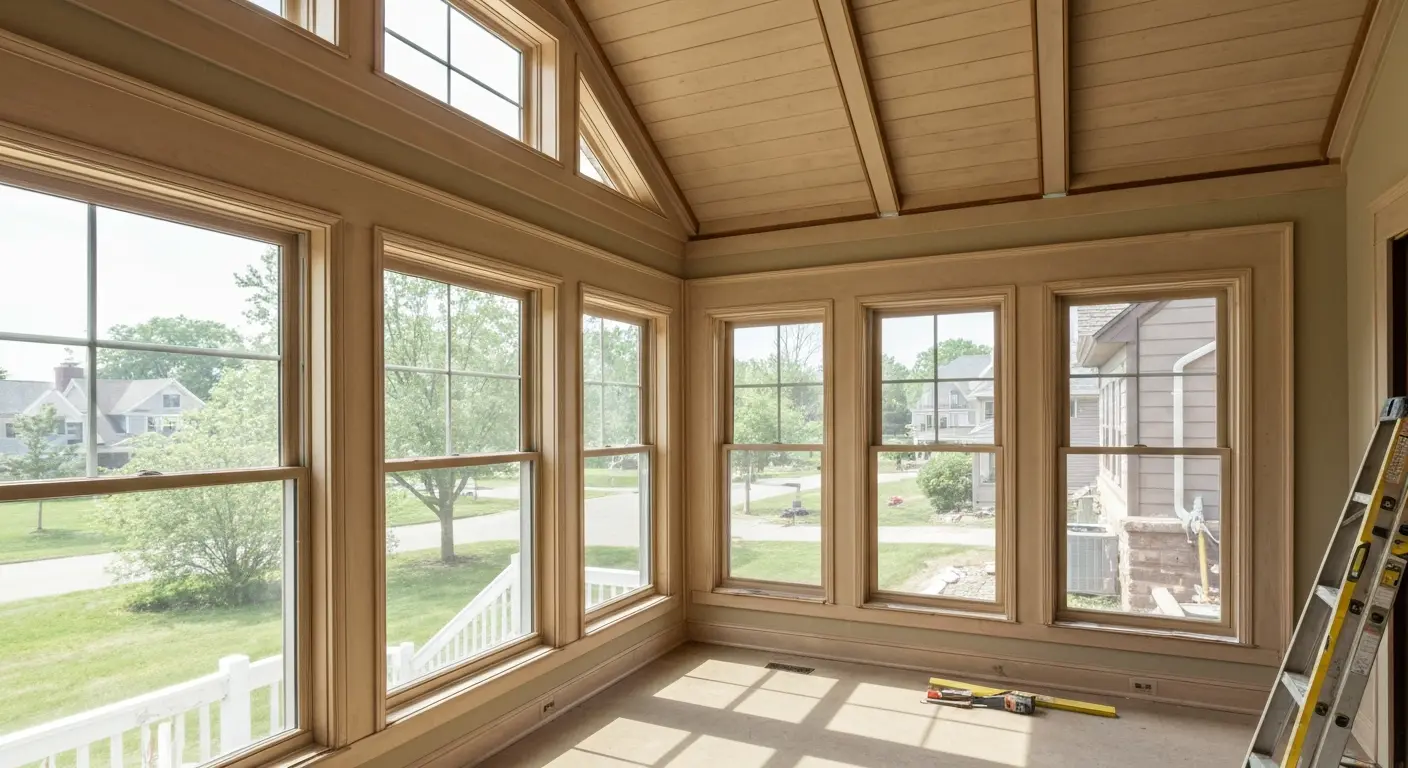 Four-season room with windows and natural light
