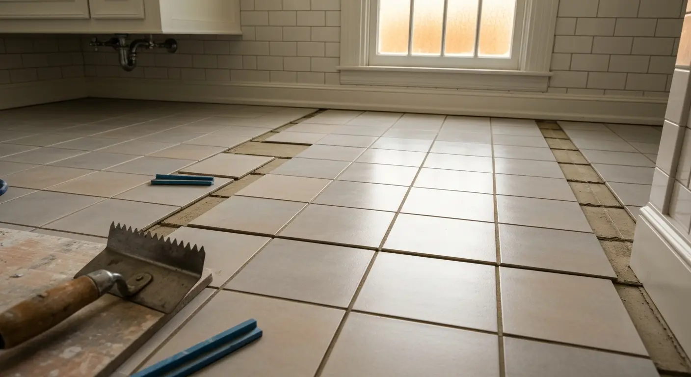 Bathroom tile installation