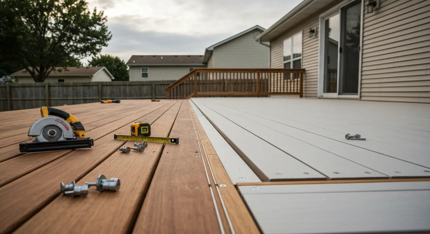 Hardwood and vinyl decking options