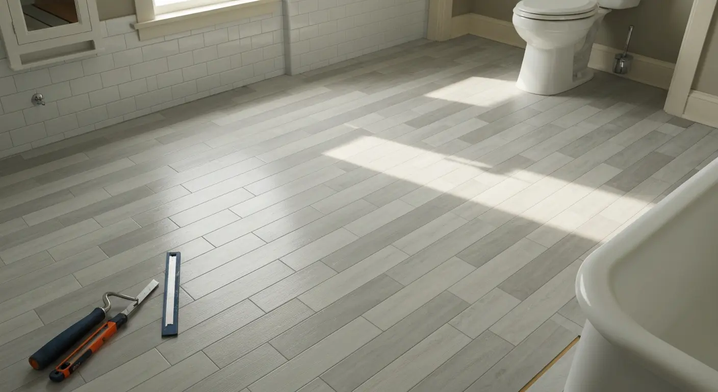 Sheet vinyl flooring installation