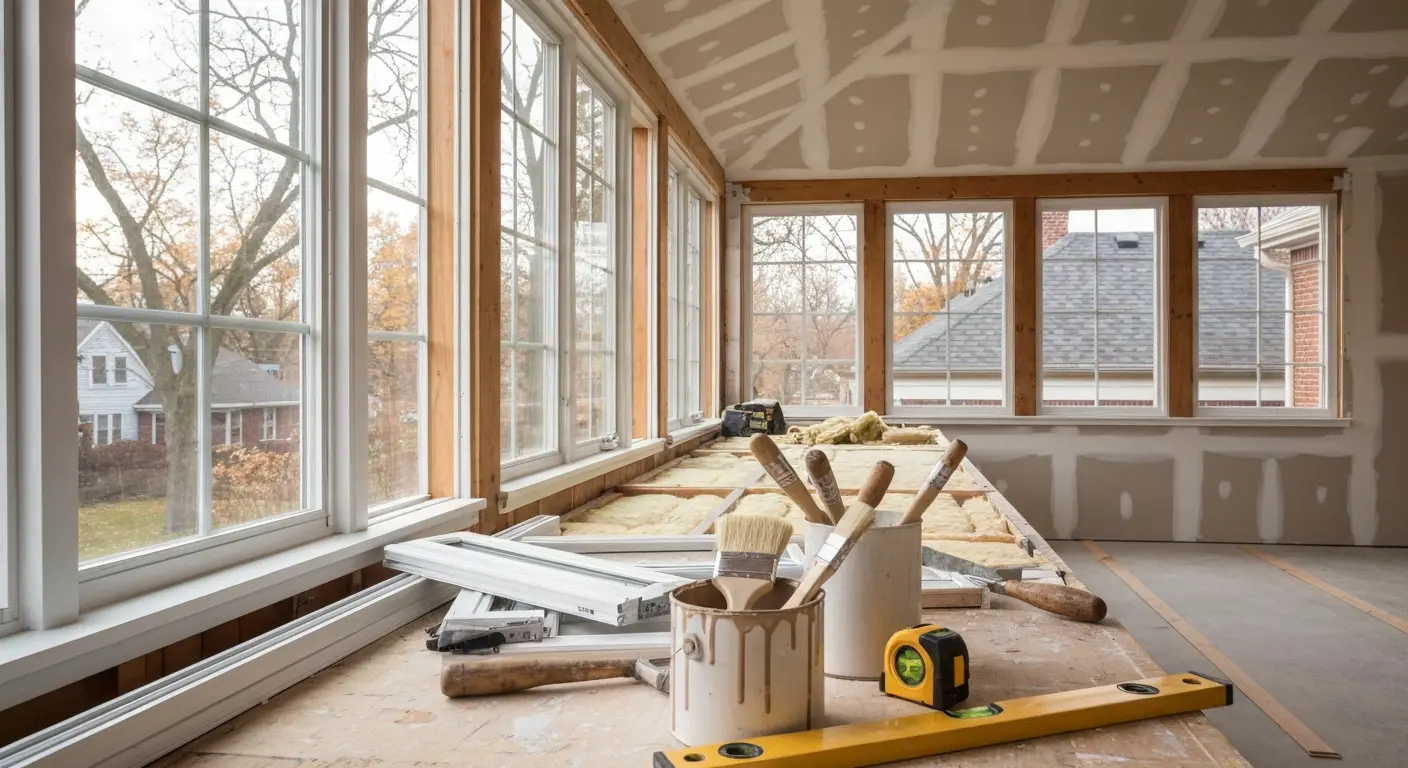 Custom three-season room materials and finishes