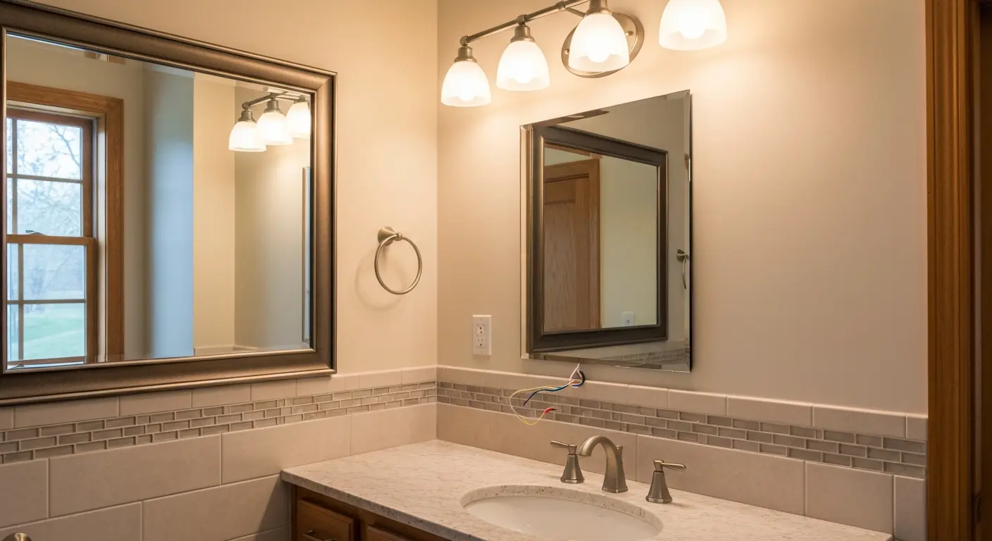 Bathroom vanity light installation