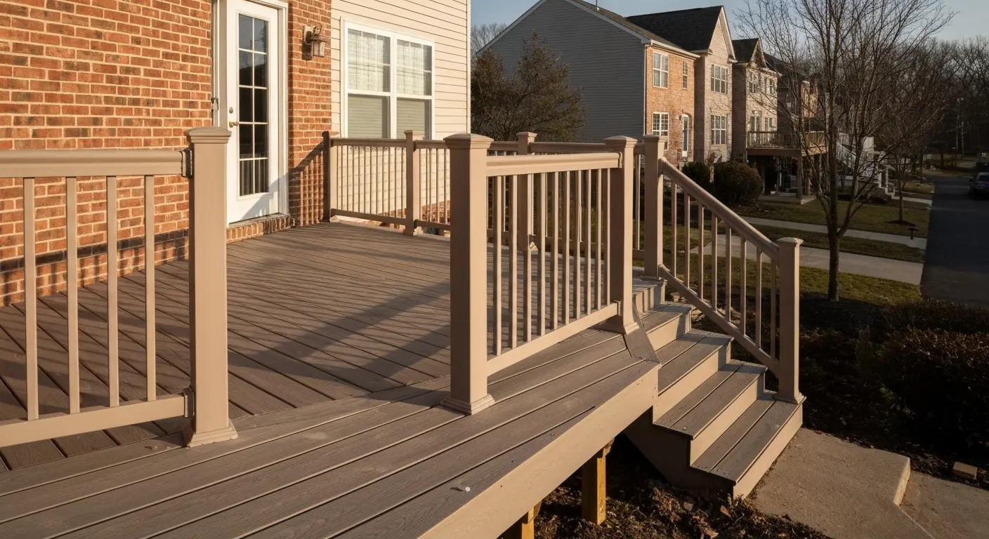 Elevated townhouse deck